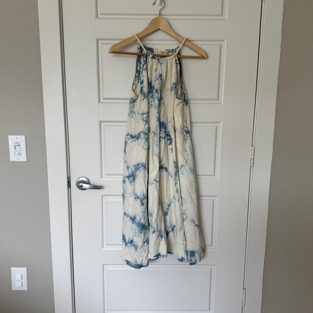 Holding Horses Chambray tie dye swing midi dress with pockets size extra small - Picture 4 of 8